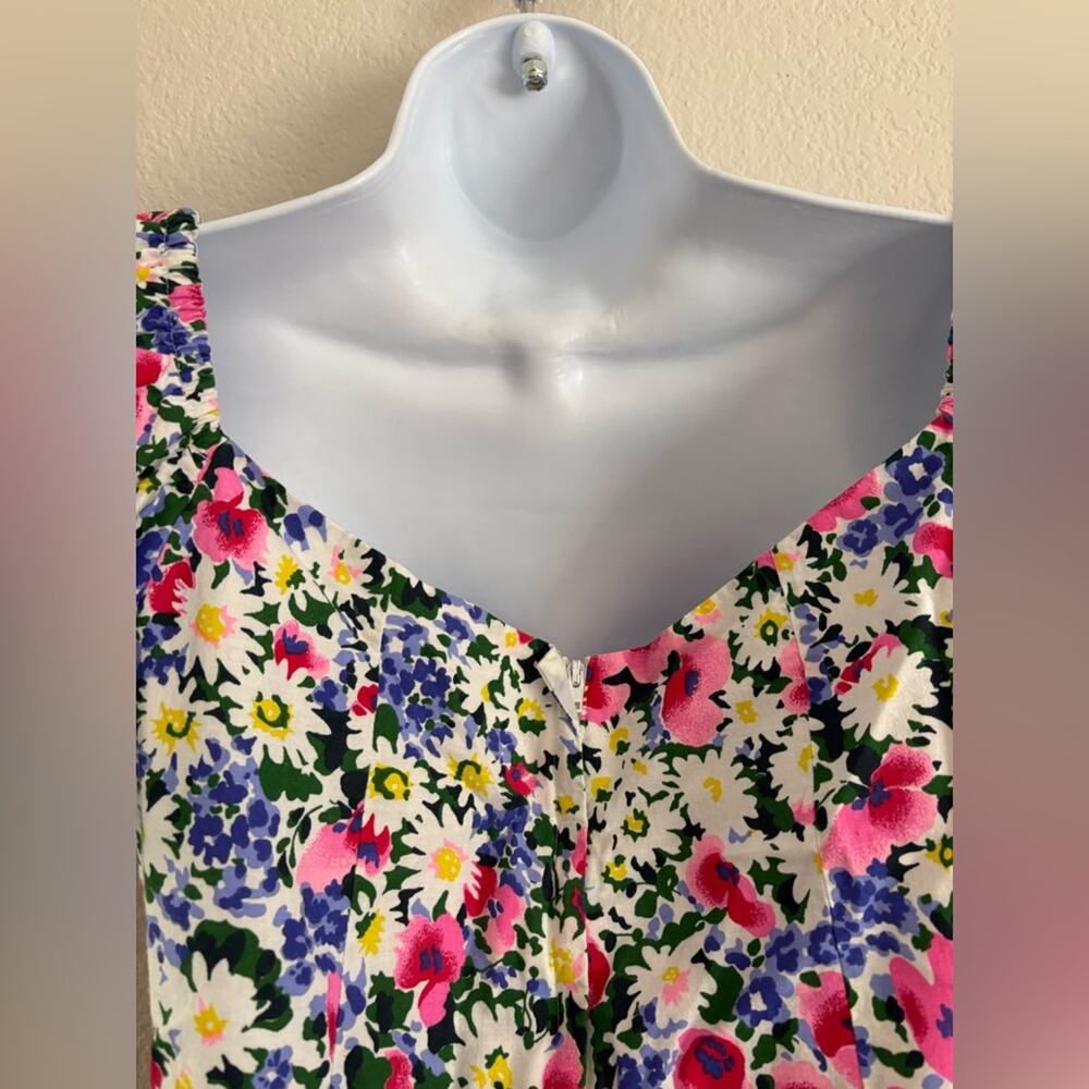 Vintage Puff Off The Shoulder Cotton Floral Dress Small Bloomcore Boho - Picture 7 of 13